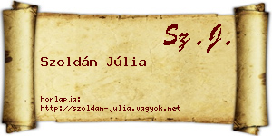 Szoldán Júlia névjegykártya